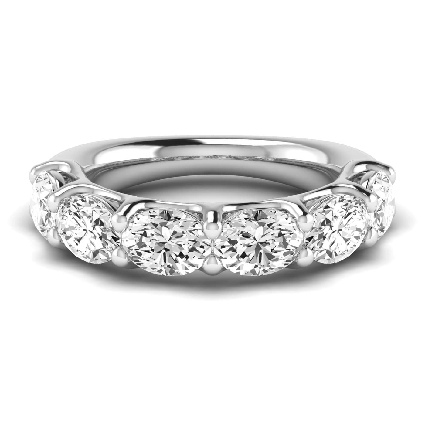 1/2 Spread Oval Diamond Wedding Band (3 ct. tw.), Side view in white gold or platinum