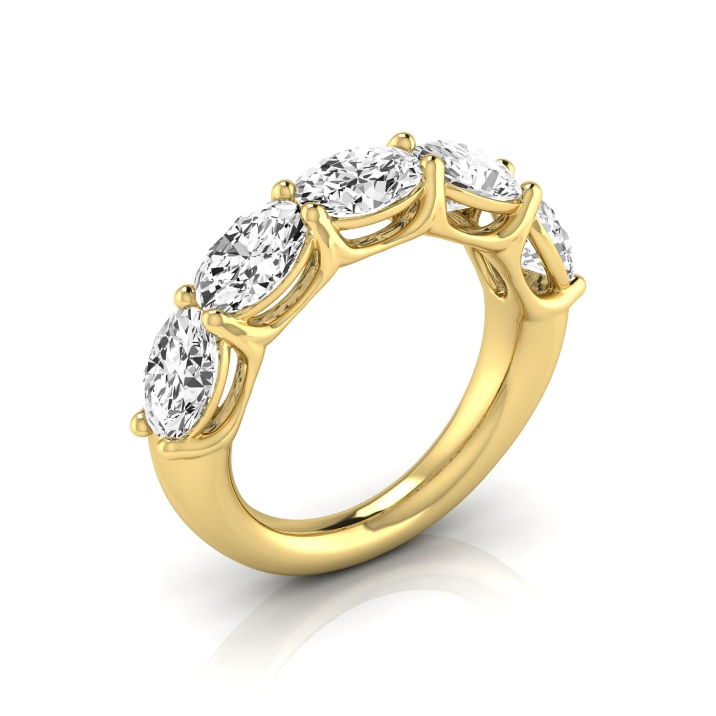 1/2 Spread Oval Diamond Wedding Band (4 1/2 ct. tw.), Front view in yellow gold