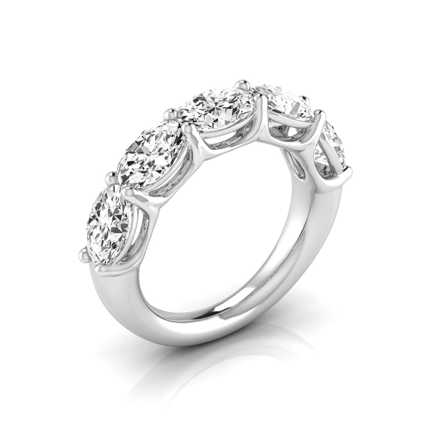 1/2 Spread Oval Diamond Wedding Band — View 1