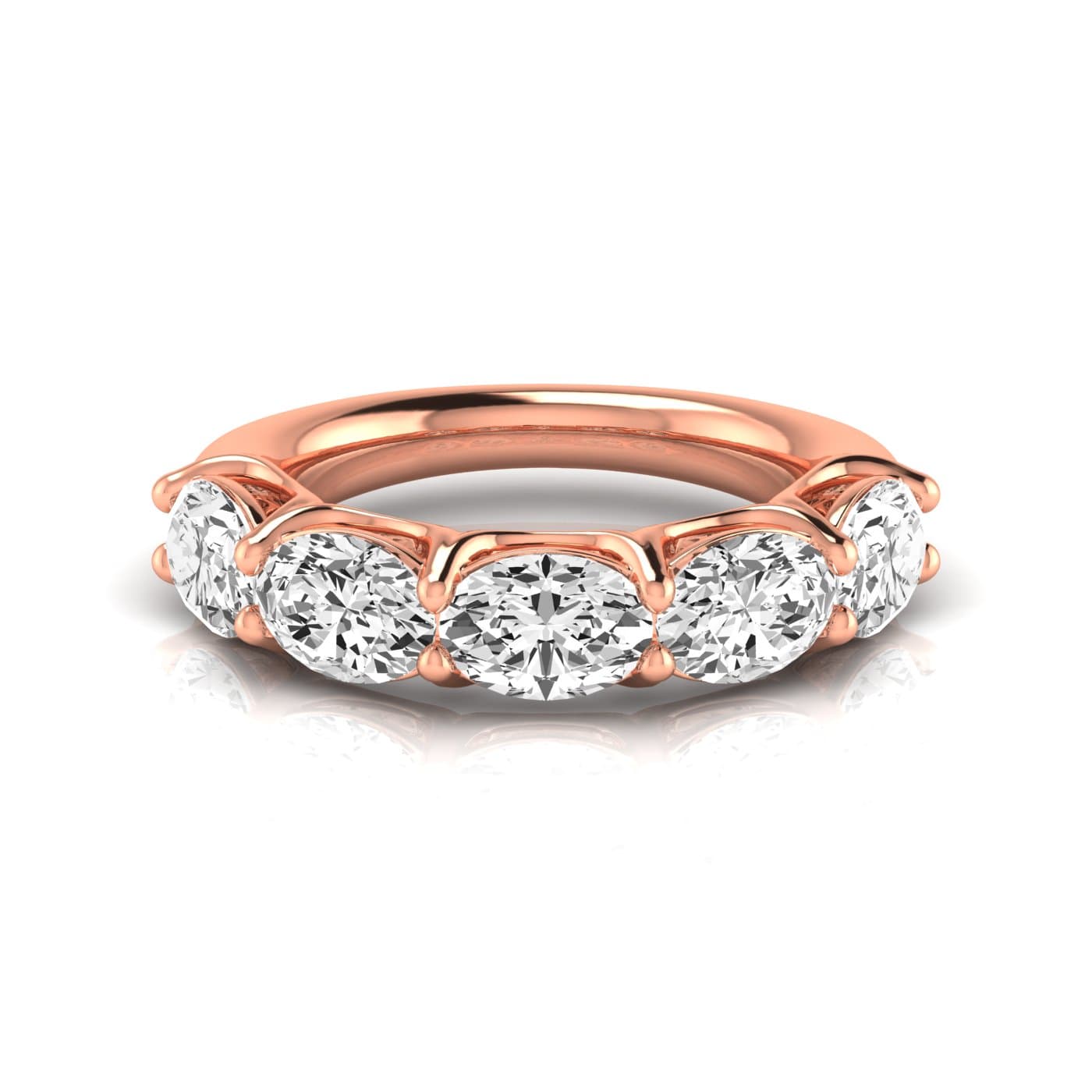 1/2 Spread Oval Diamond Wedding Band (4 1/2 ct. tw.), Side view in rose gold