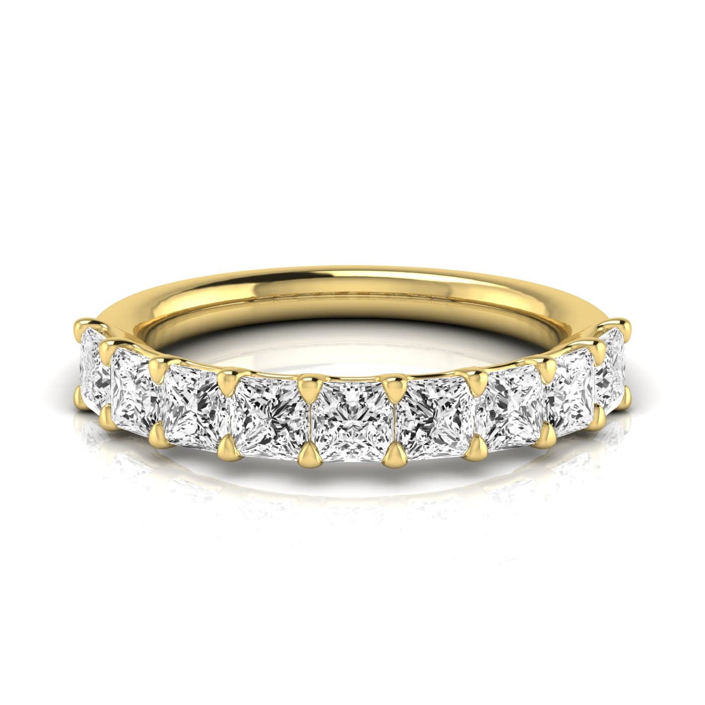 1/2 Spread Princess Diamond Wedding Band (2 1/4 ct. tw.), Side view in yellow gold