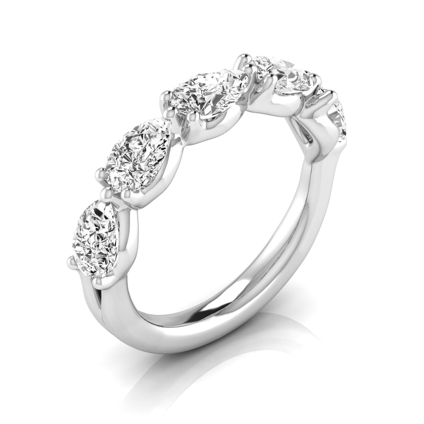 1/2 Spread Pear Diamond Wedding Band (1 2/3 ct. tw.), Front view in white gold or platinum