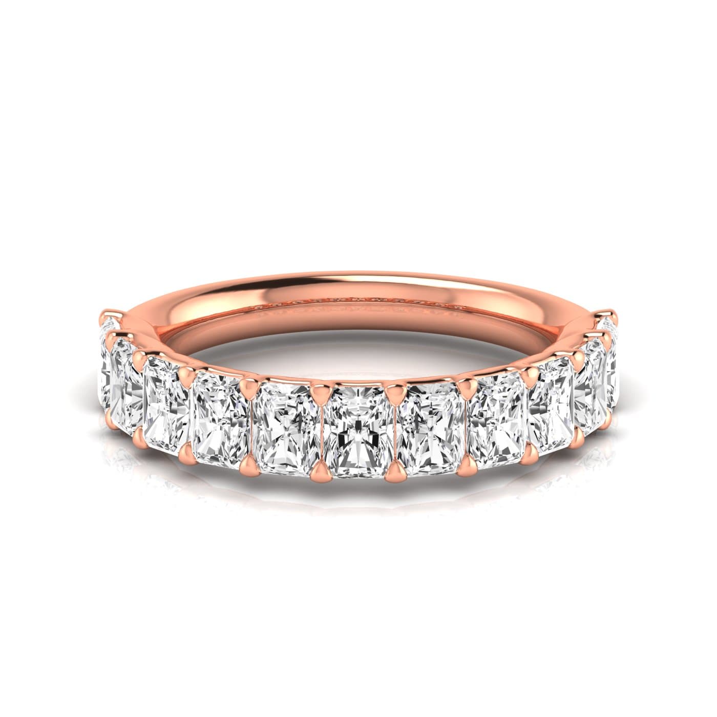 1/2 Spread Radiant Diamond Wedding Band (2 3/4 ct. tw.), Side view in rose gold