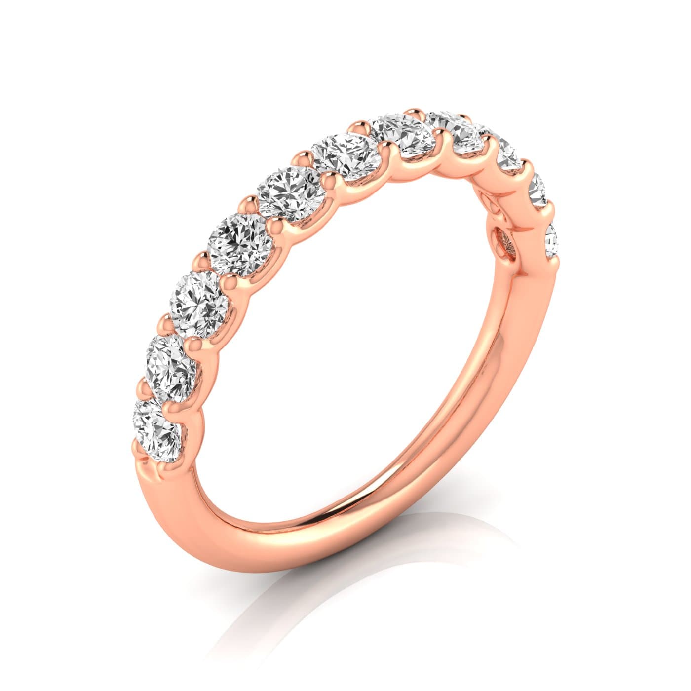 1/2 Spread Round Diamond Wedding Band (1.1 ct. tw.), Front view in rose gold