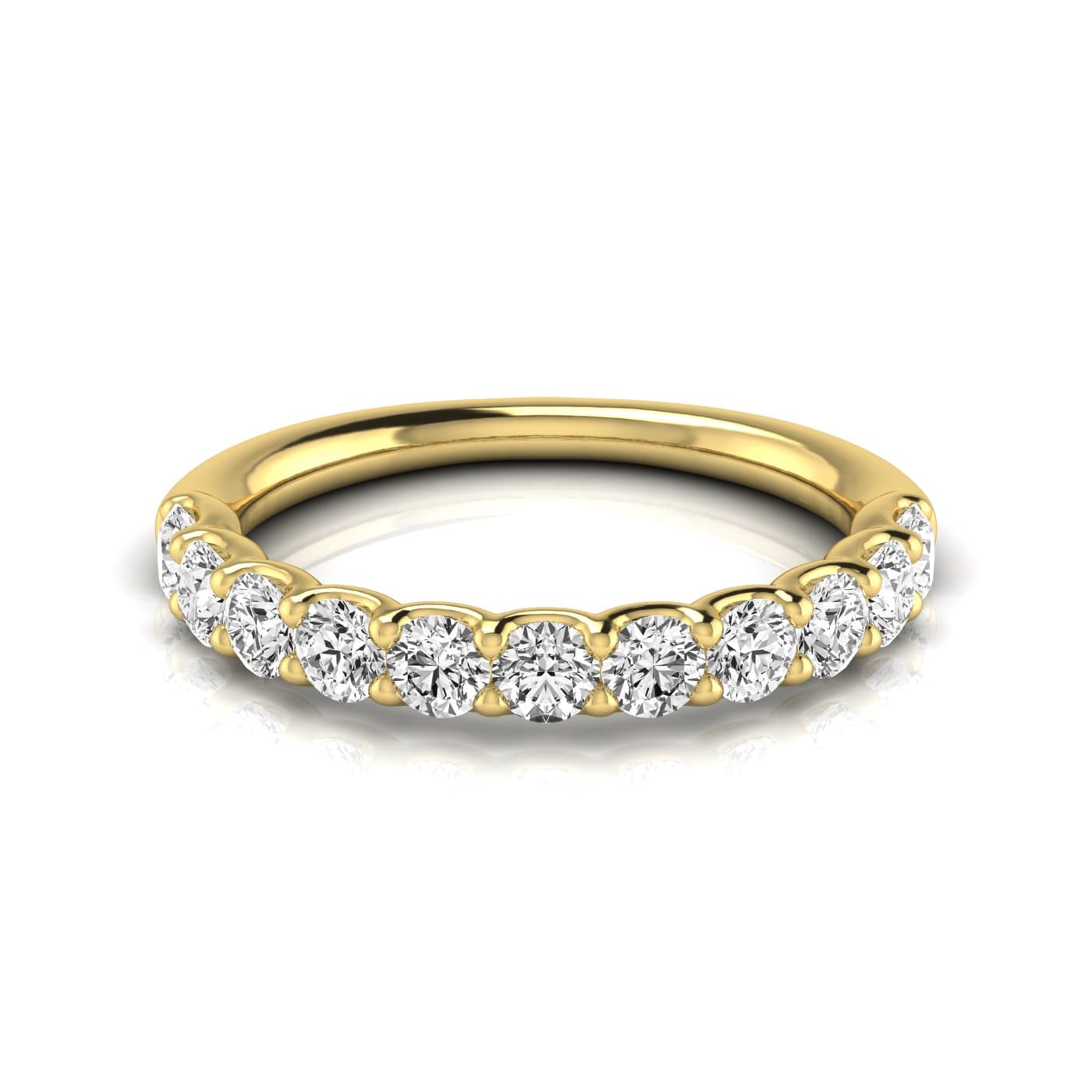 1/2 Spread Round Diamond Wedding Band (1.1 ct. tw.), Side view in yellow gold