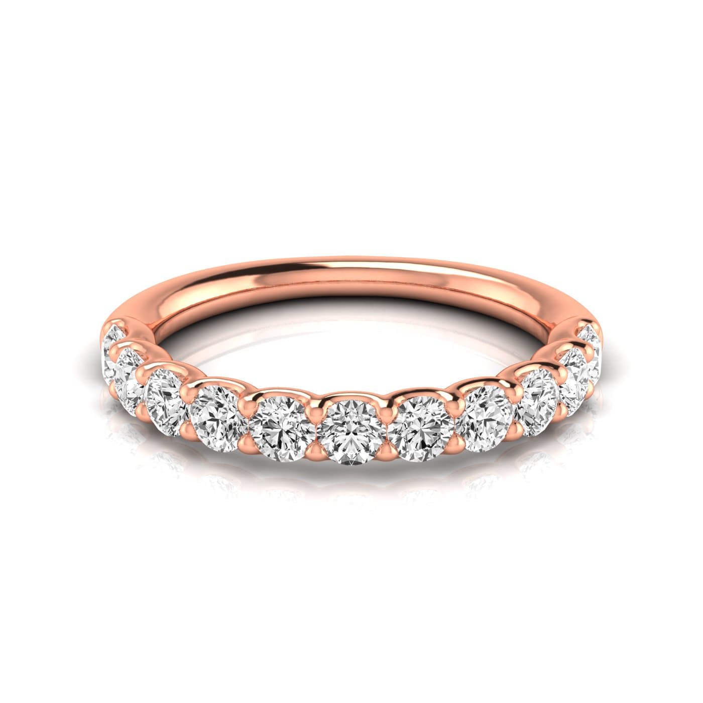 1/2 Spread Round Diamond Wedding Band (1.1 ct. tw.), Side view in rose gold