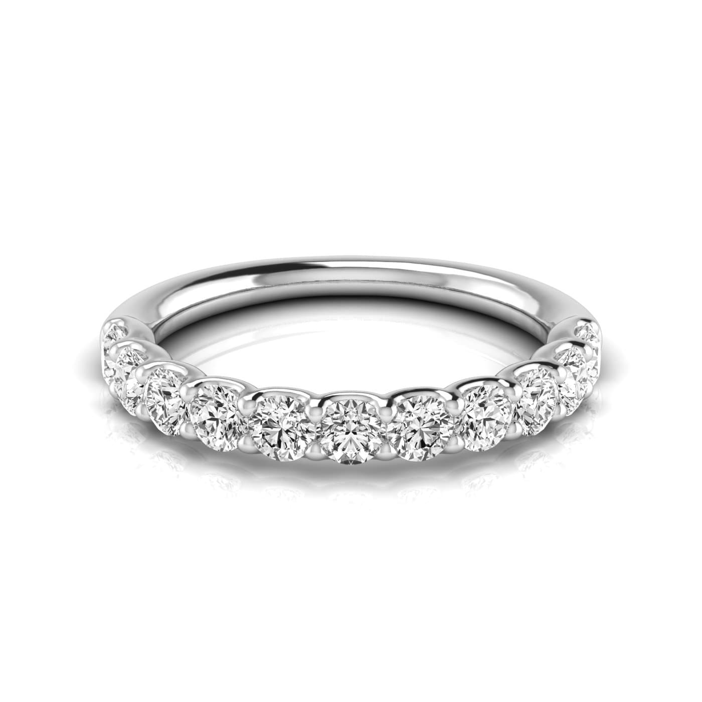 1/2 Spread Round Diamond Wedding Band (1.1 ct. tw.), Side view in white gold or platinum
