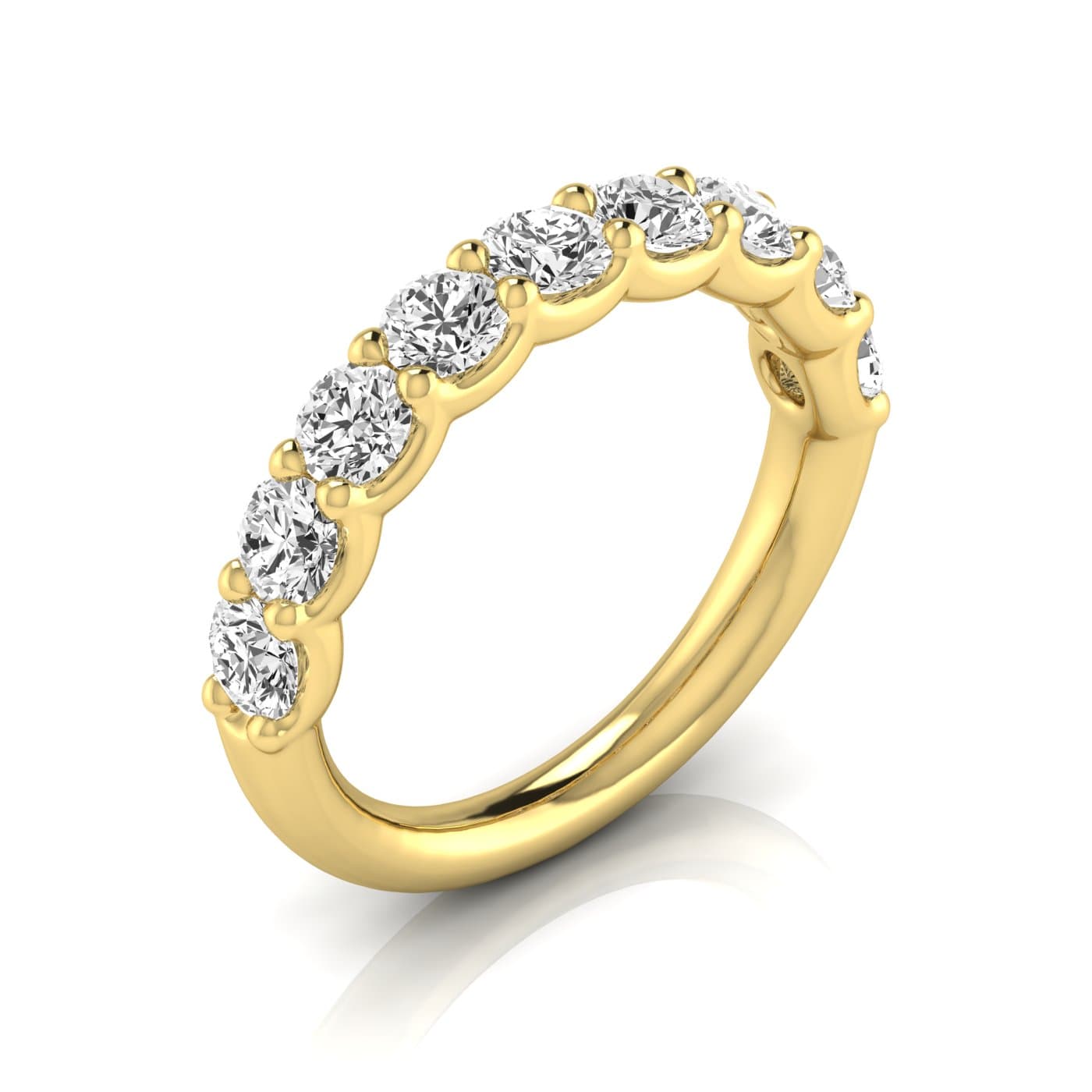 1/2 Spread Round Diamond Wedding Band (2 1/4 ct. tw.), Front view in yellow gold