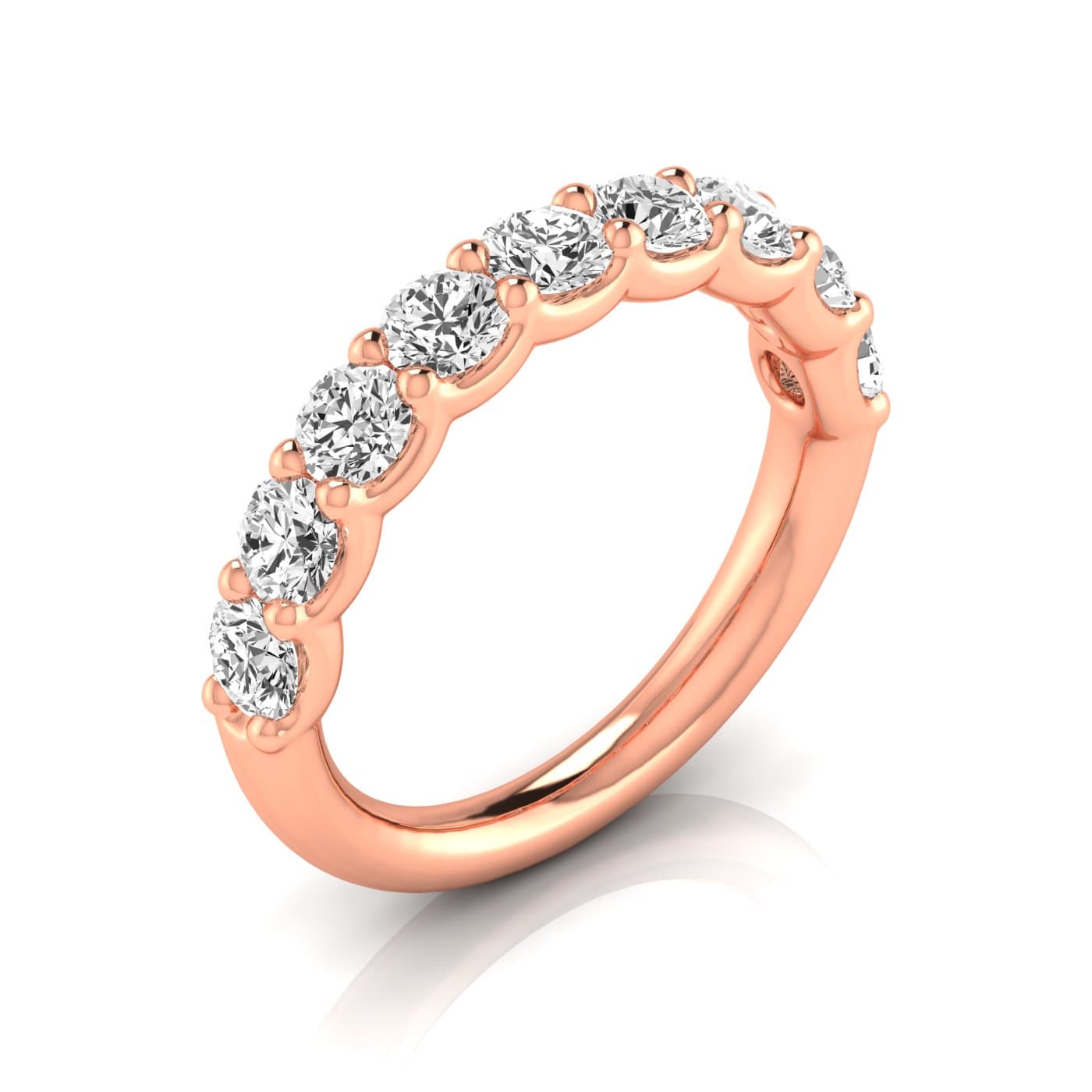 1/2 Spread Round Diamond Wedding Band (2 1/4 ct. tw.), Front view in rose gold