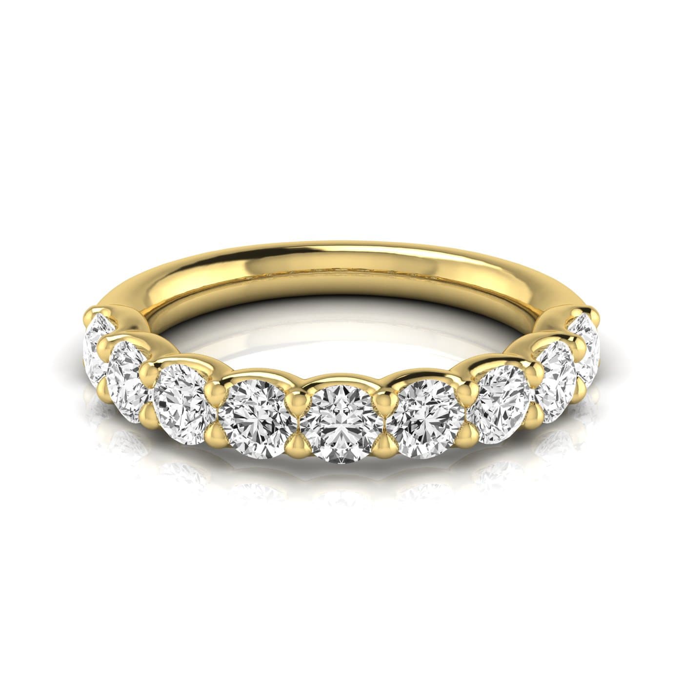 1/2 Spread Round Diamond Wedding Band (2 1/4 ct. tw.), Side view in yellow gold