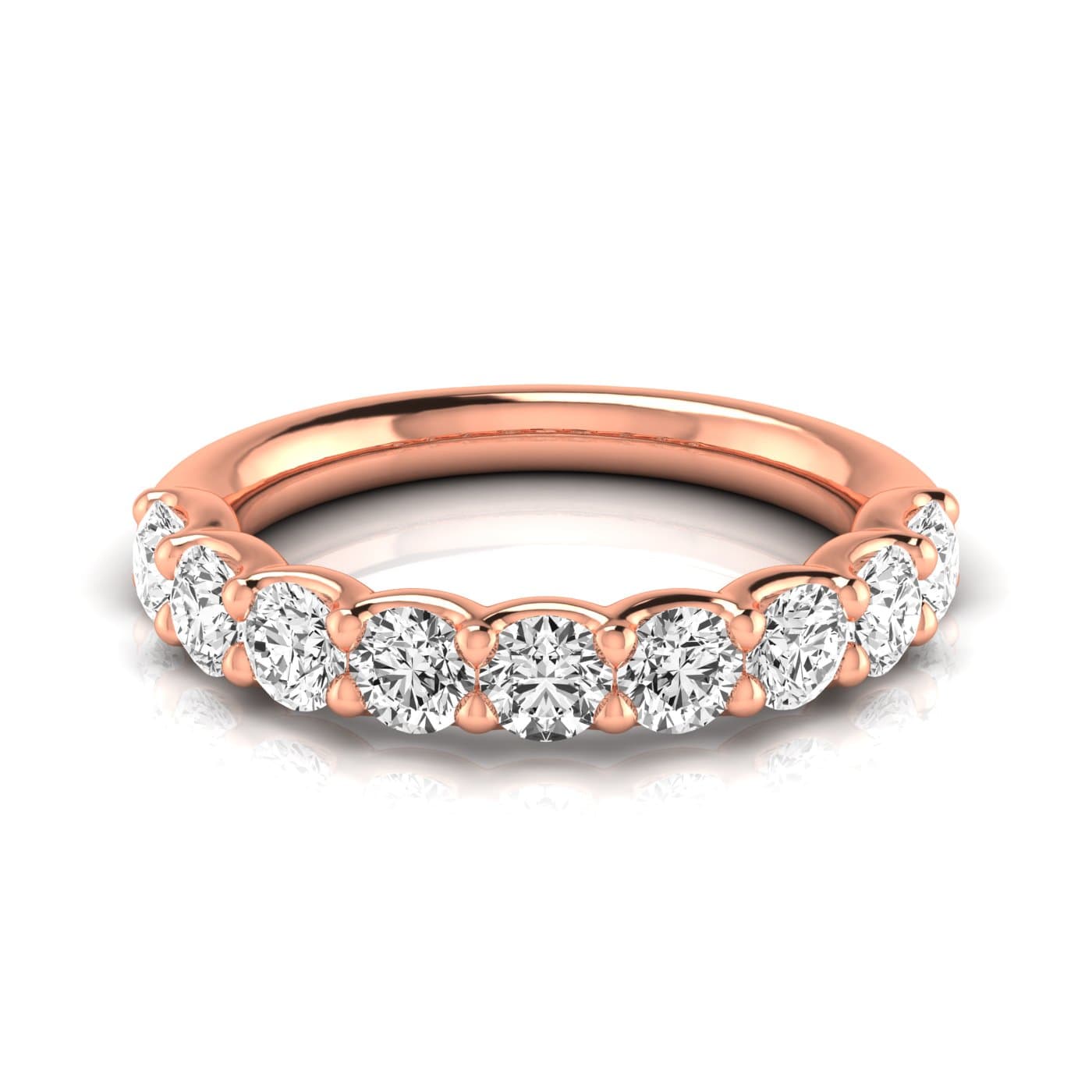 1/2 Spread Round Diamond Wedding Band (2 1/4 ct. tw.), Side view in rose gold