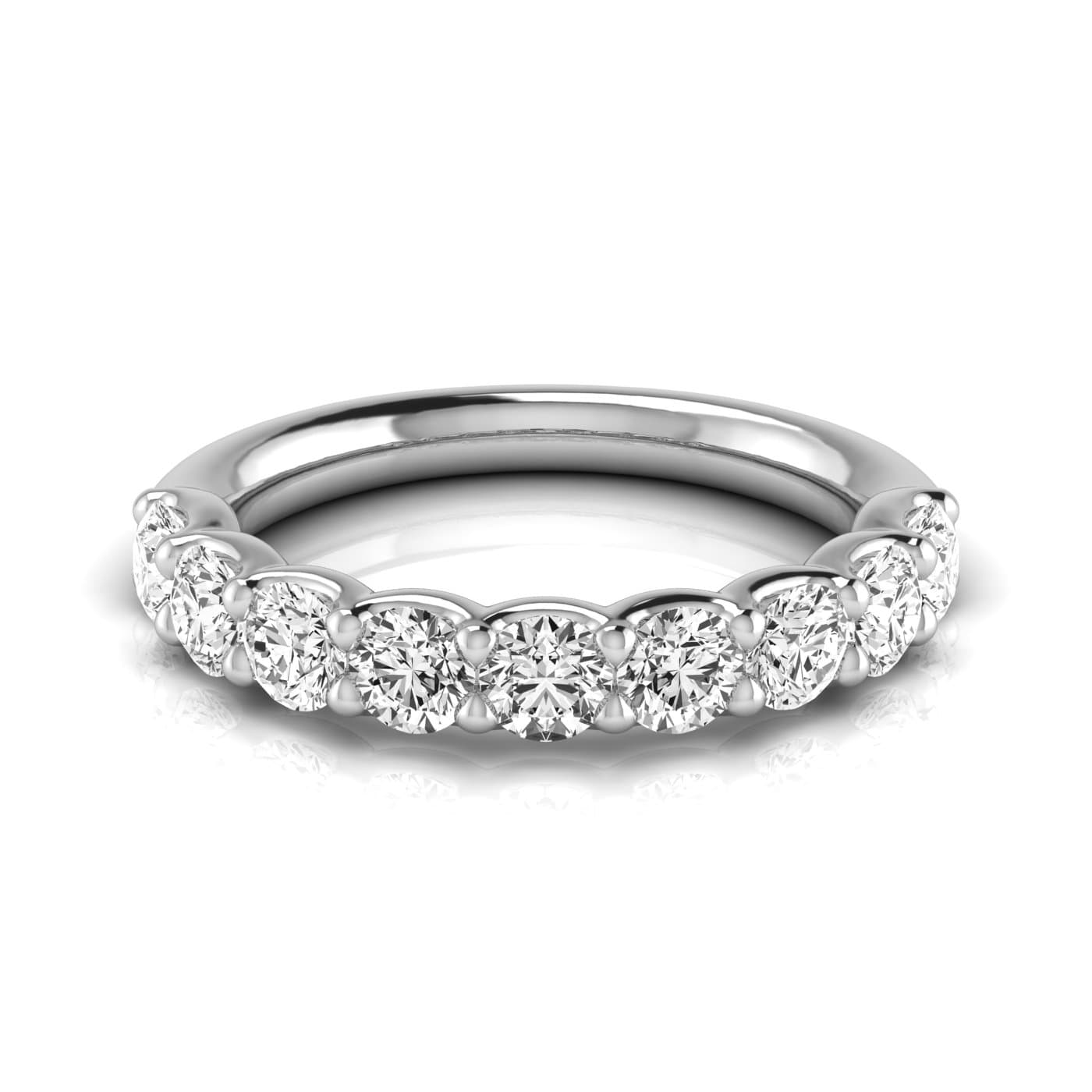 1/2 Spread Round Diamond Wedding Band (2 1/4 ct. tw.), Side view in white gold or platinum