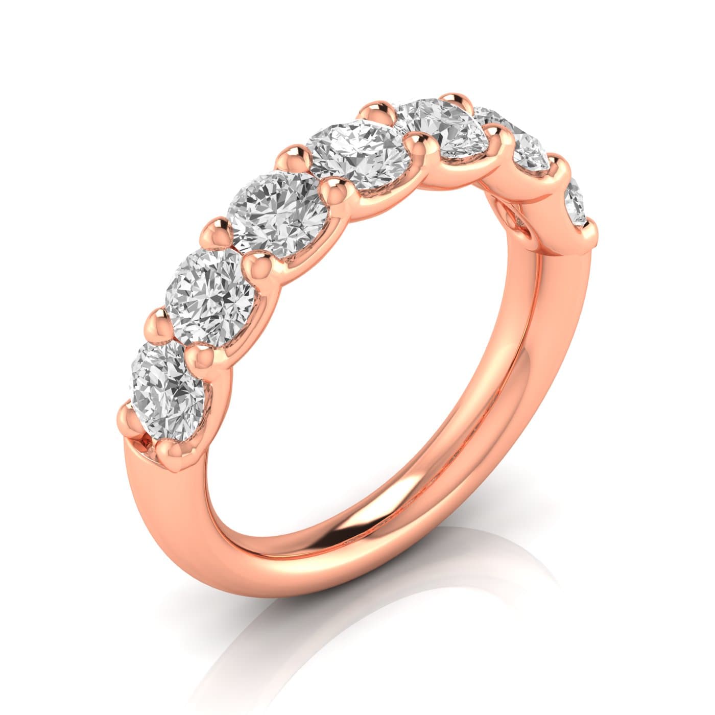 1/2 Spread Round Diamond Wedding Band (2.31 ct. tw.), Front view in rose gold