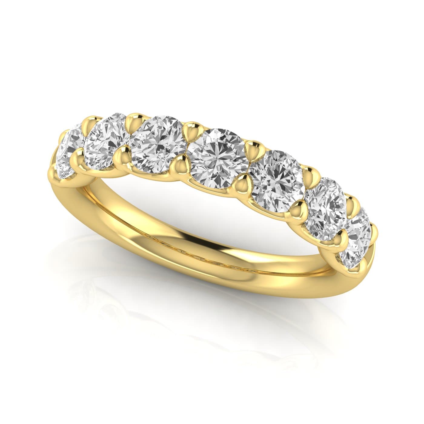 1/2 Spread Round Diamond Wedding Band (2.31 ct. tw.), On hand view in yellow gold