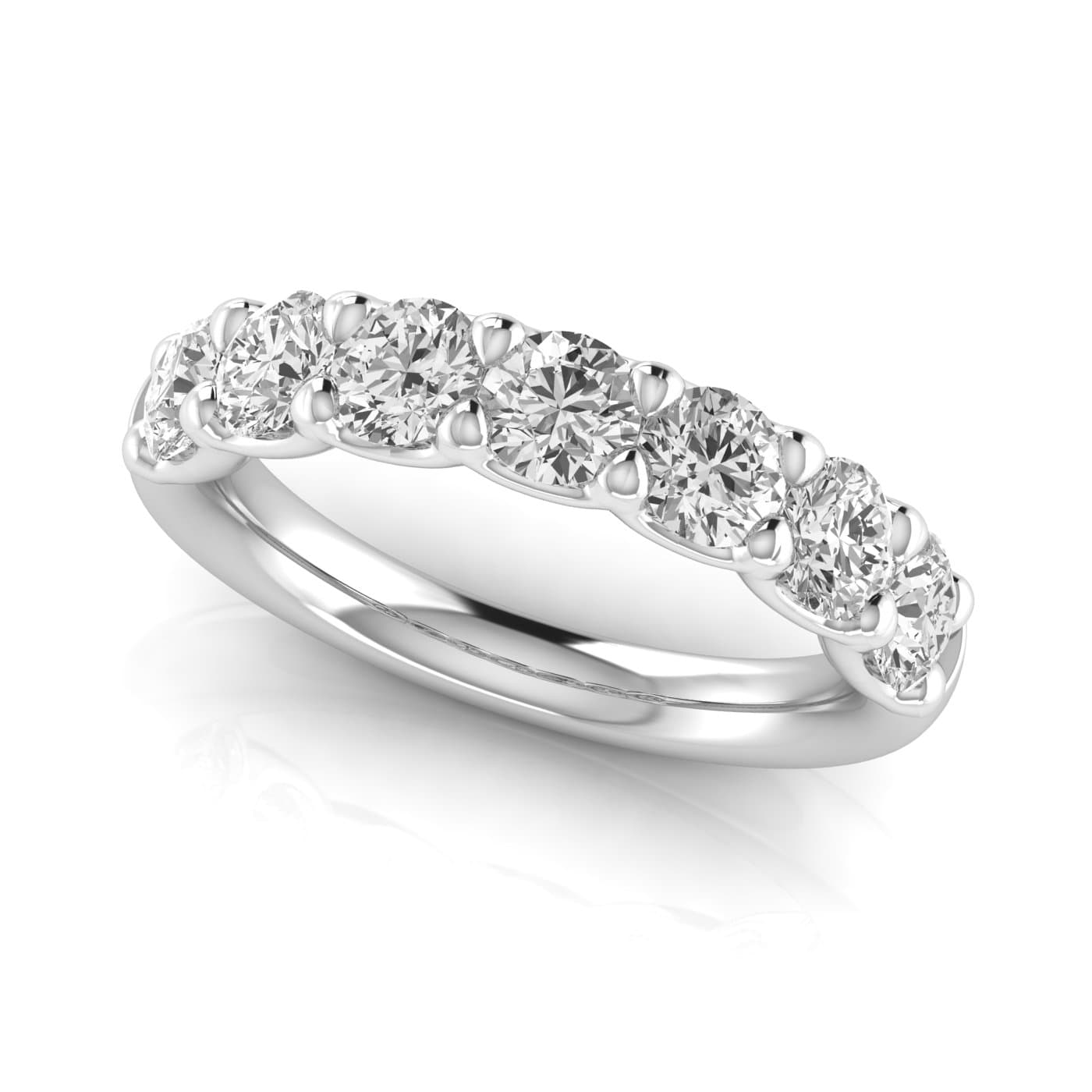 1/2 Spread Round Diamond Wedding Band (2.31 ct. tw.), On hand view in white gold or platinum