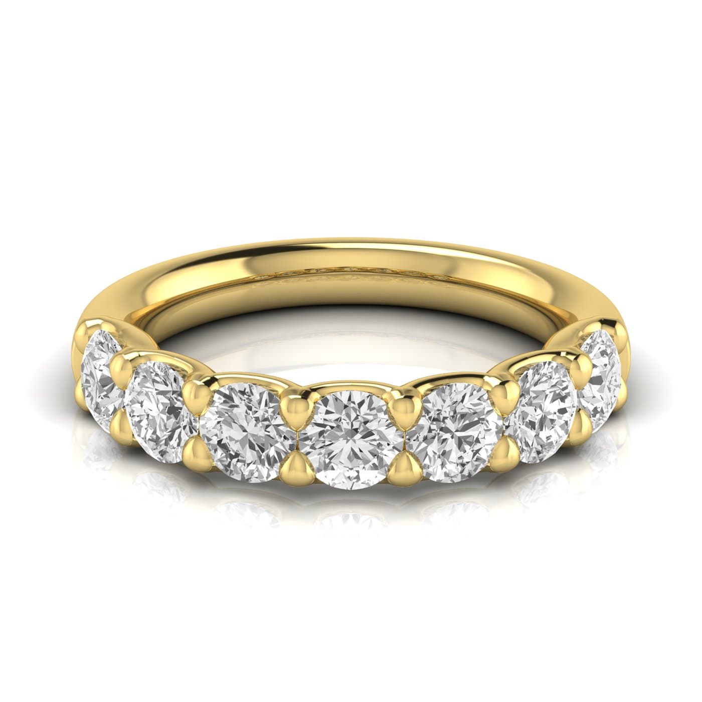 1/2 Spread Round Diamond Wedding Band (2.31 ct. tw.), Side view in yellow gold