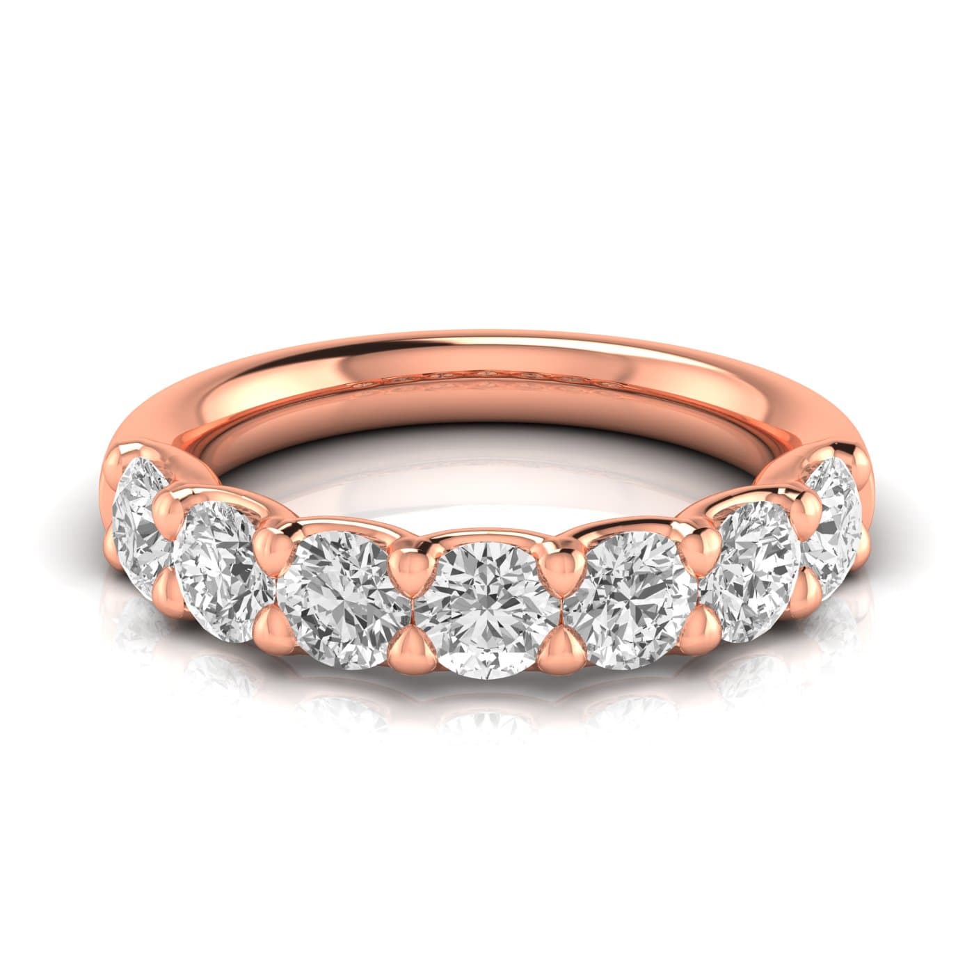 1/2 Spread Round Diamond Wedding Band (2.31 ct. tw.), Side view in rose gold
