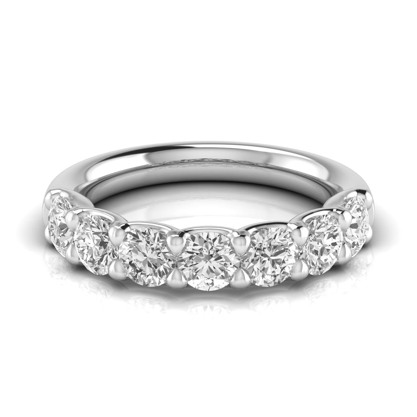 1/2 Spread Round Diamond Wedding Band (2.31 ct. tw.), Side view in white gold or platinum