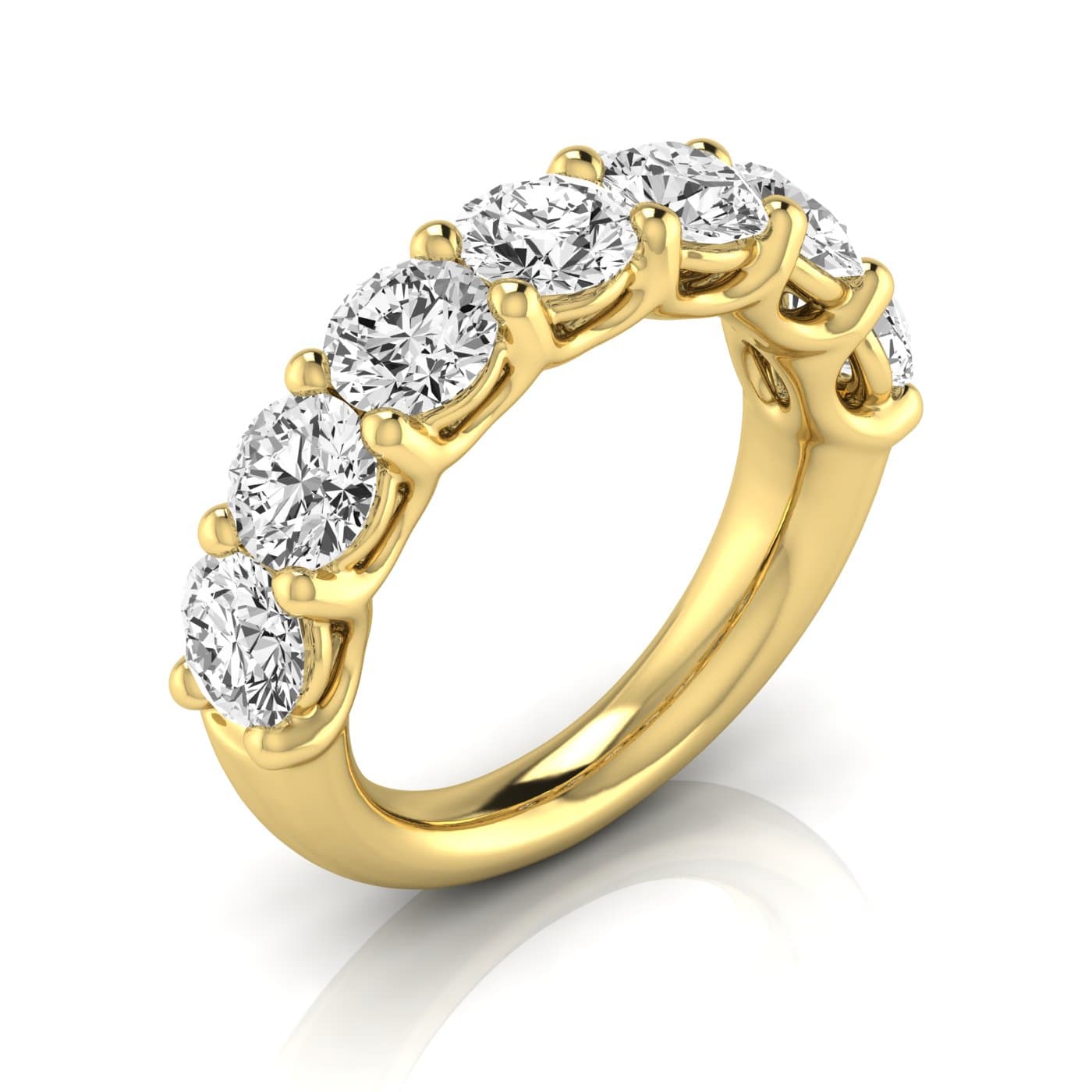 1/2 Spread Round Diamond Wedding Band (3 1/2 ct. tw.), Front view in yellow gold