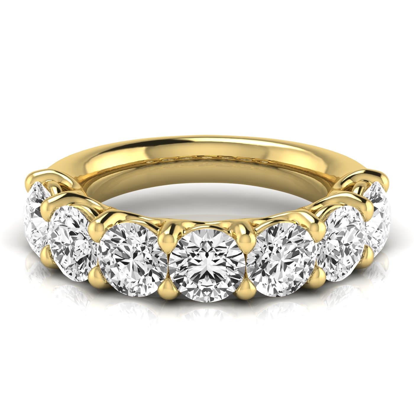 1/2 Spread Round Diamond Wedding Band (3 1/2 ct. tw.), Side view in yellow gold