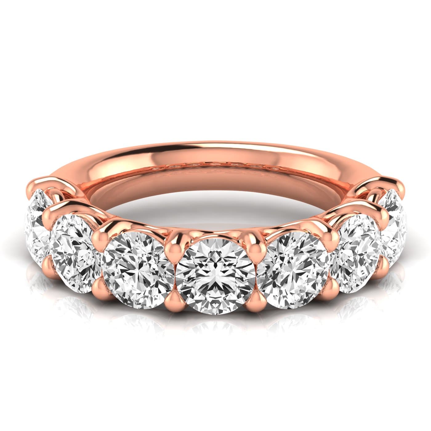 1/2 Spread Round Diamond Wedding Band (3 1/2 ct. tw.), Side view in rose gold