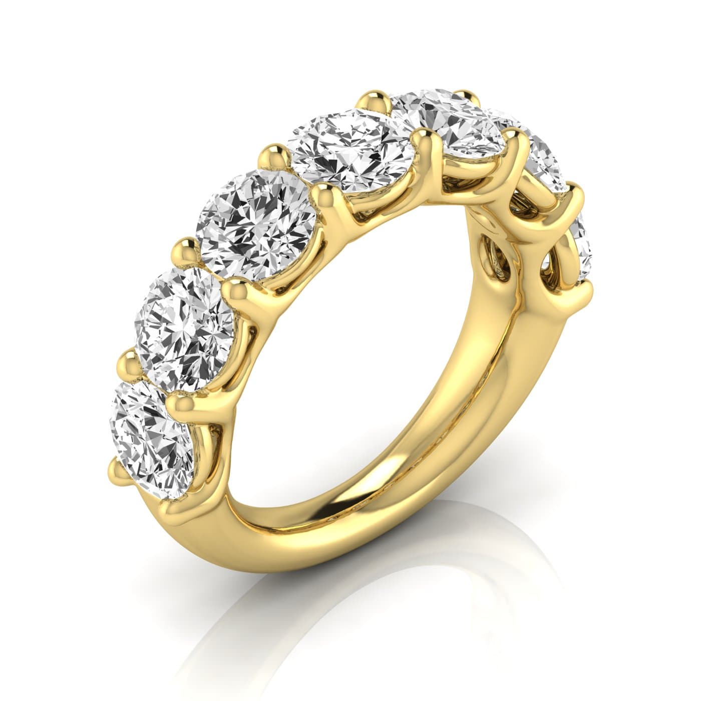 1/2 Spread Round Diamond Wedding Band (5 1/4 ct. tw.), Front view in yellow gold