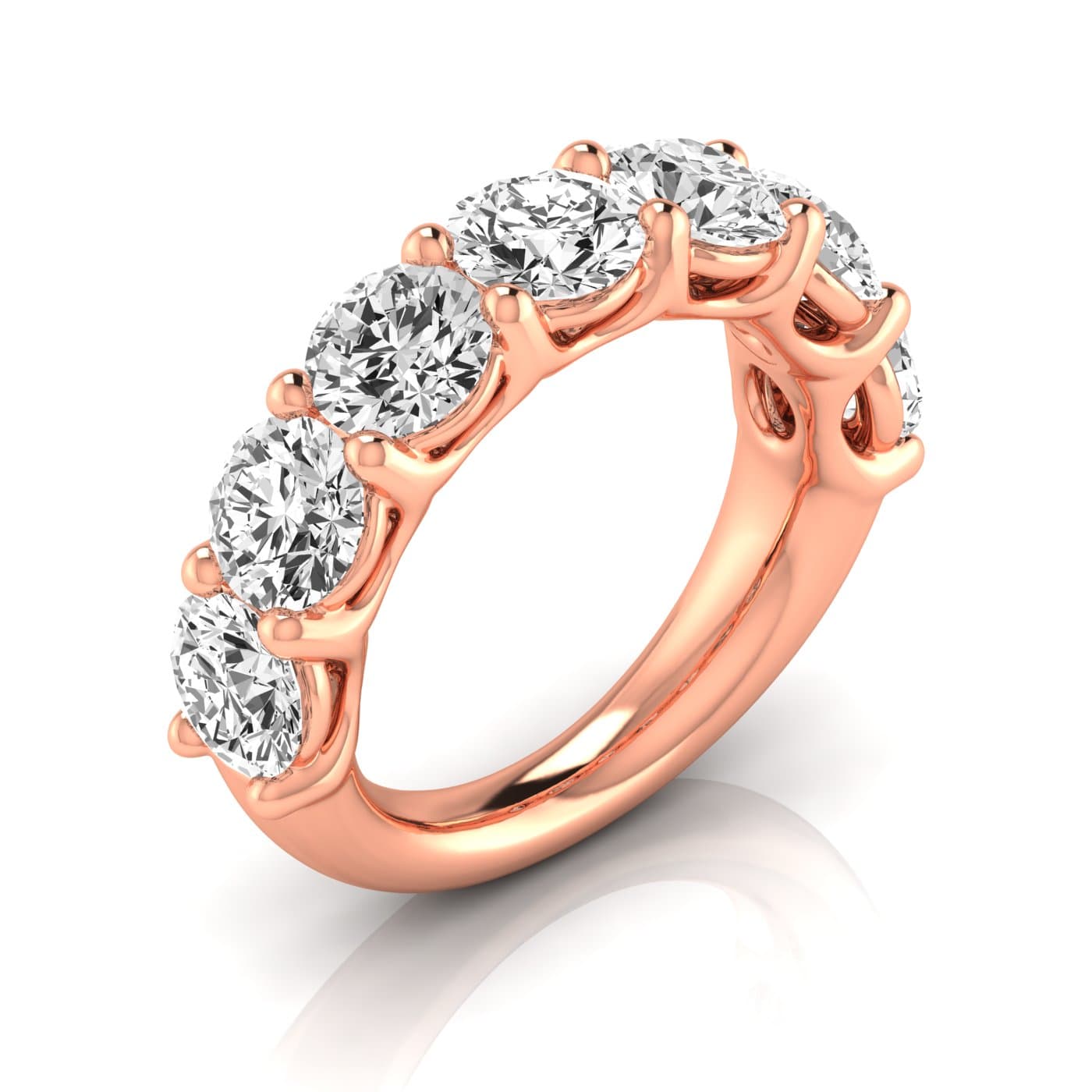 1/2 Spread Round Diamond Wedding Band (5 1/4 ct. tw.), Front view in rose gold