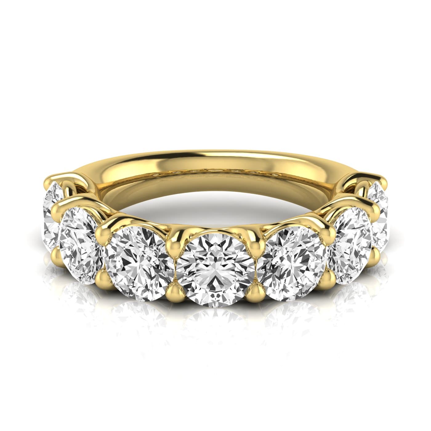 1/2 Spread Round Diamond Wedding Band (5 1/4 ct. tw.), Side view in yellow gold