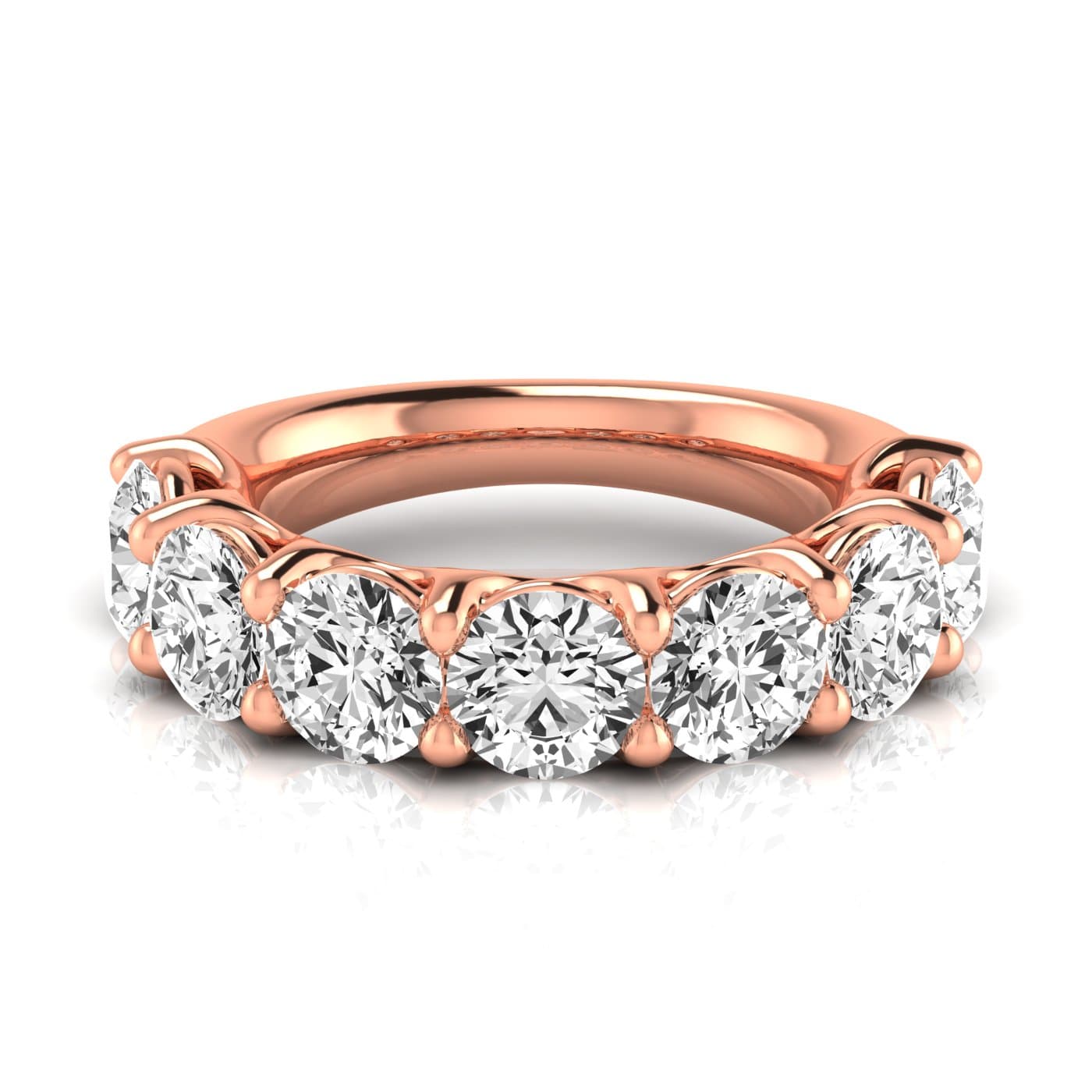 1/2 Spread Round Diamond Wedding Band (5 1/4 ct. tw.), Side view in rose gold