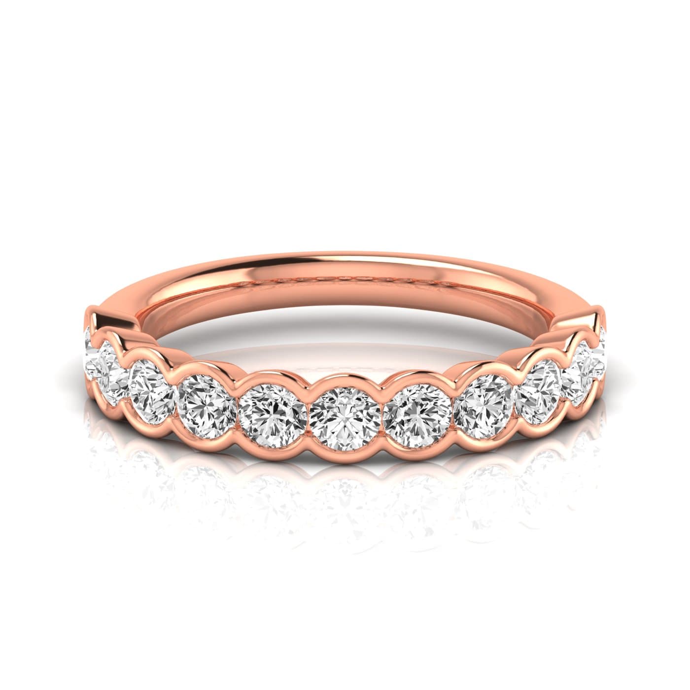 1/2 Spread Round Diamond Wedding Band (1.1 ct. tw.), Side view in rose gold