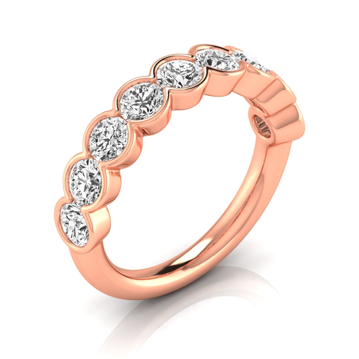 1/2 Spread Round Diamond Wedding Band (2 1/4 ct. tw.), Front view in rose gold