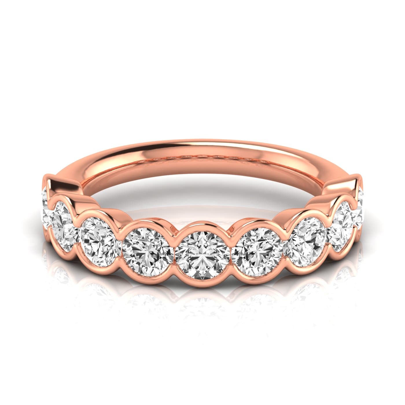 1/2 Spread Round Diamond Wedding Band (2 1/4 ct. tw.), Side view in rose gold