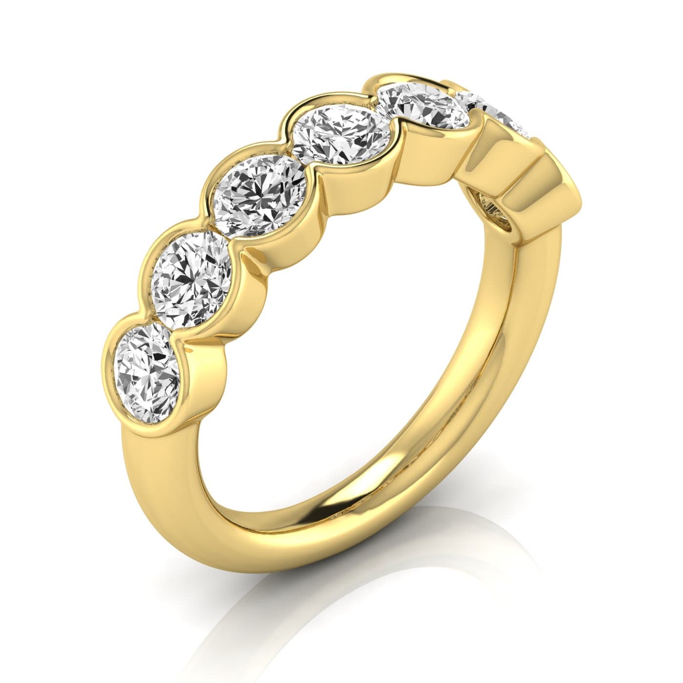 1/2 Spread Round Diamond Wedding Band (2.31 ct. tw.), Front view in yellow gold