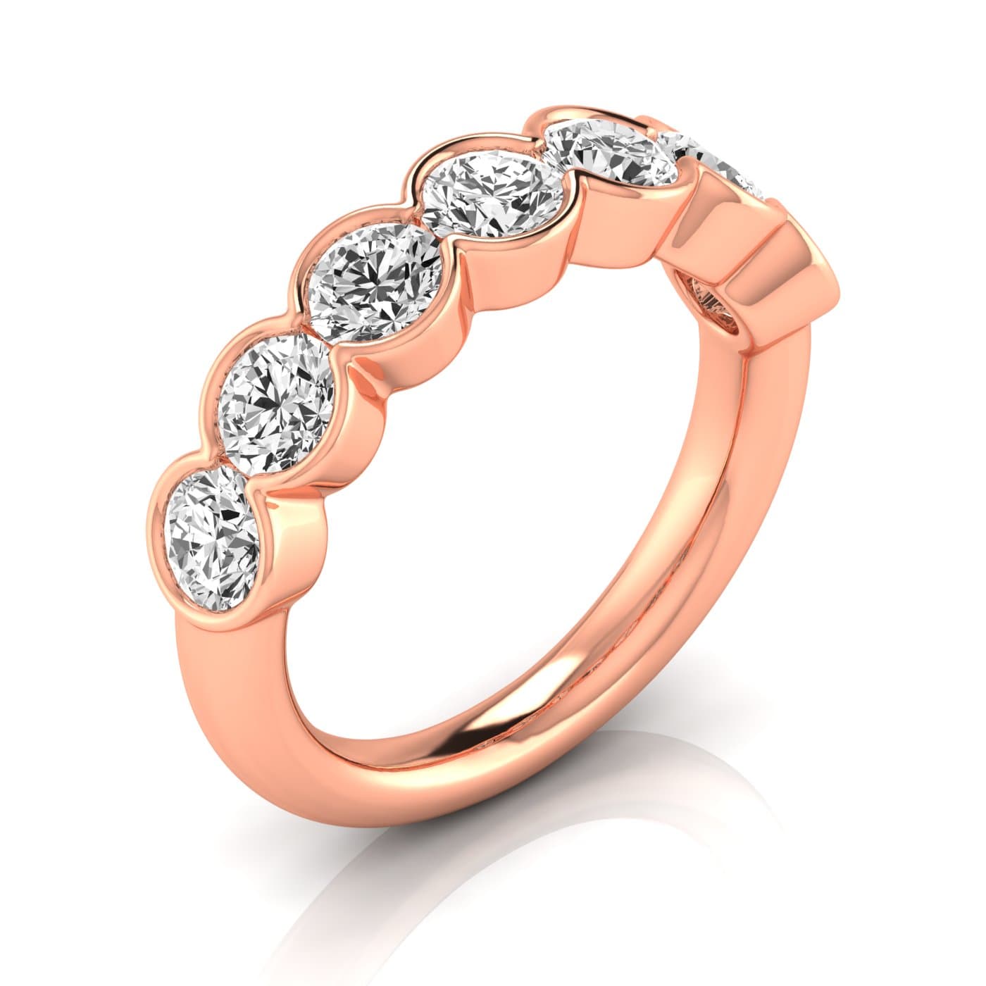 1/2 Spread Round Diamond Wedding Band (2.31 ct. tw.), Front view in rose gold