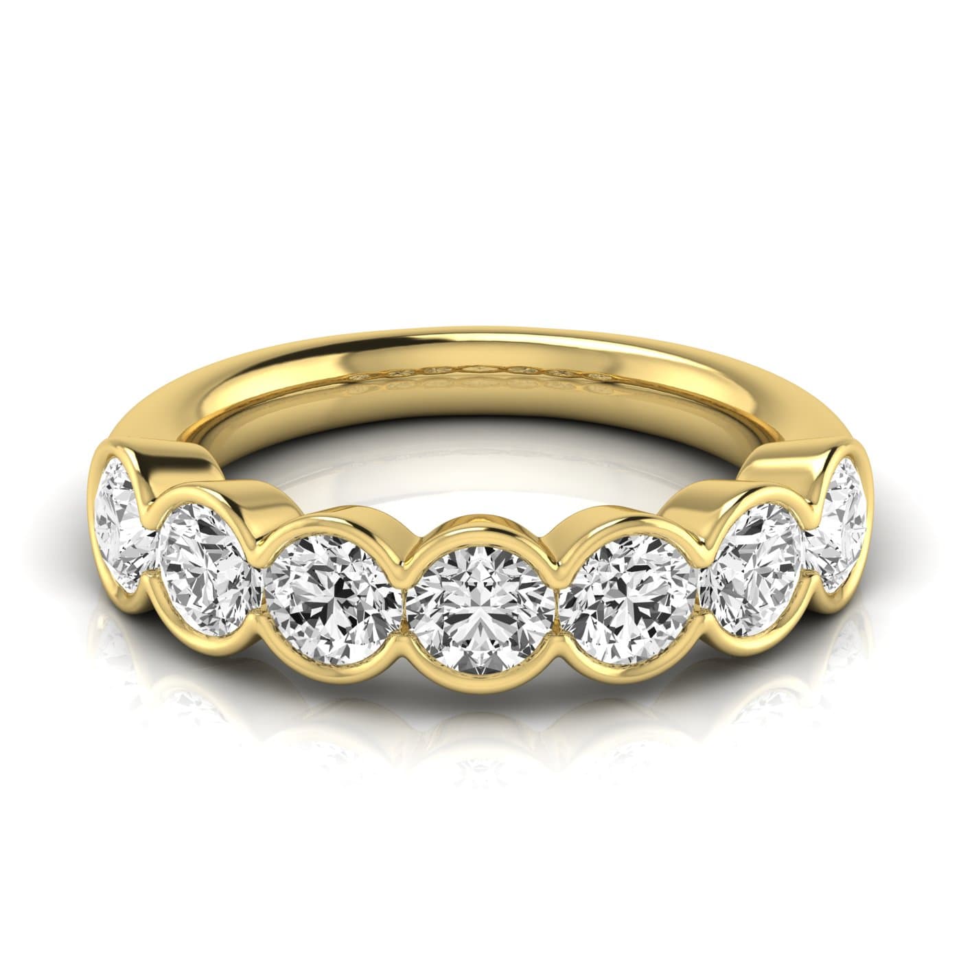 1/2 Spread Round Diamond Wedding Band (2.31 ct. tw.), Side view in yellow gold