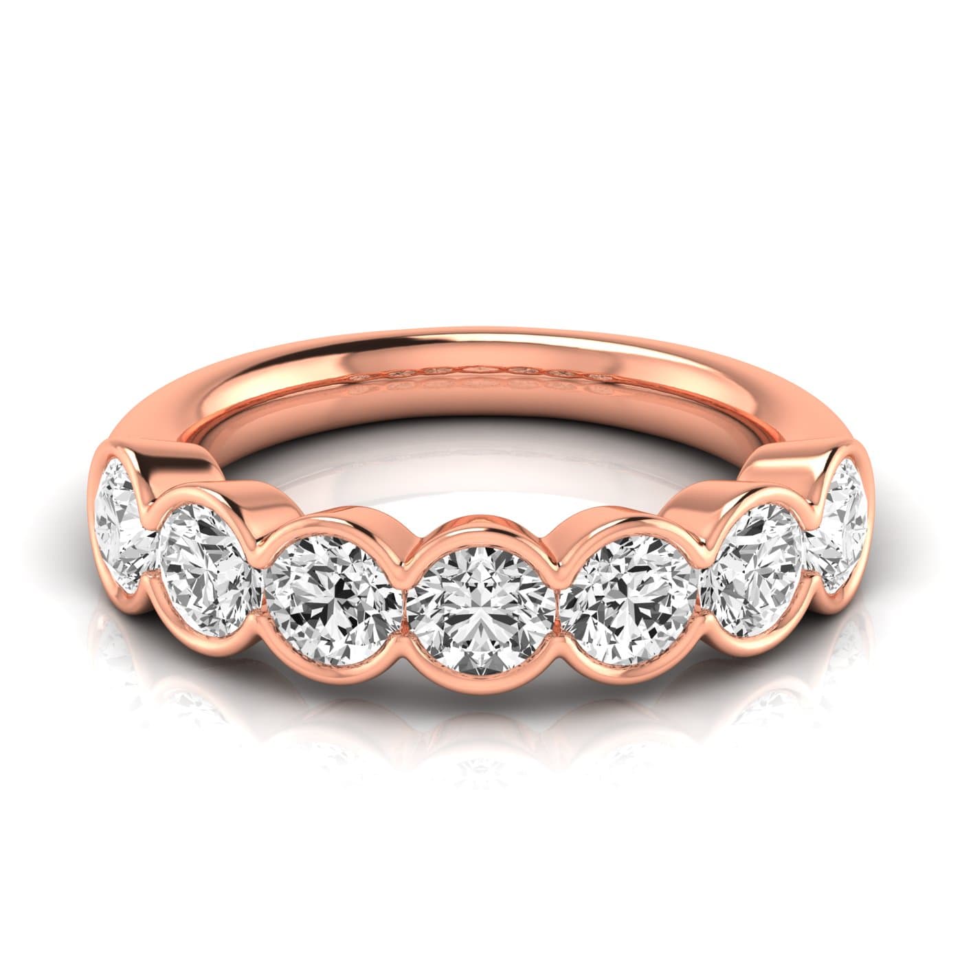 1/2 Spread Round Diamond Wedding Band (2.31 ct. tw.), Side view in rose gold