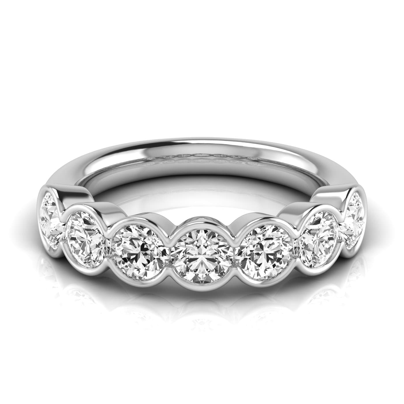 1/2 Spread Round Diamond Wedding Band (2.31 ct. tw.), Side view in white gold or platinum