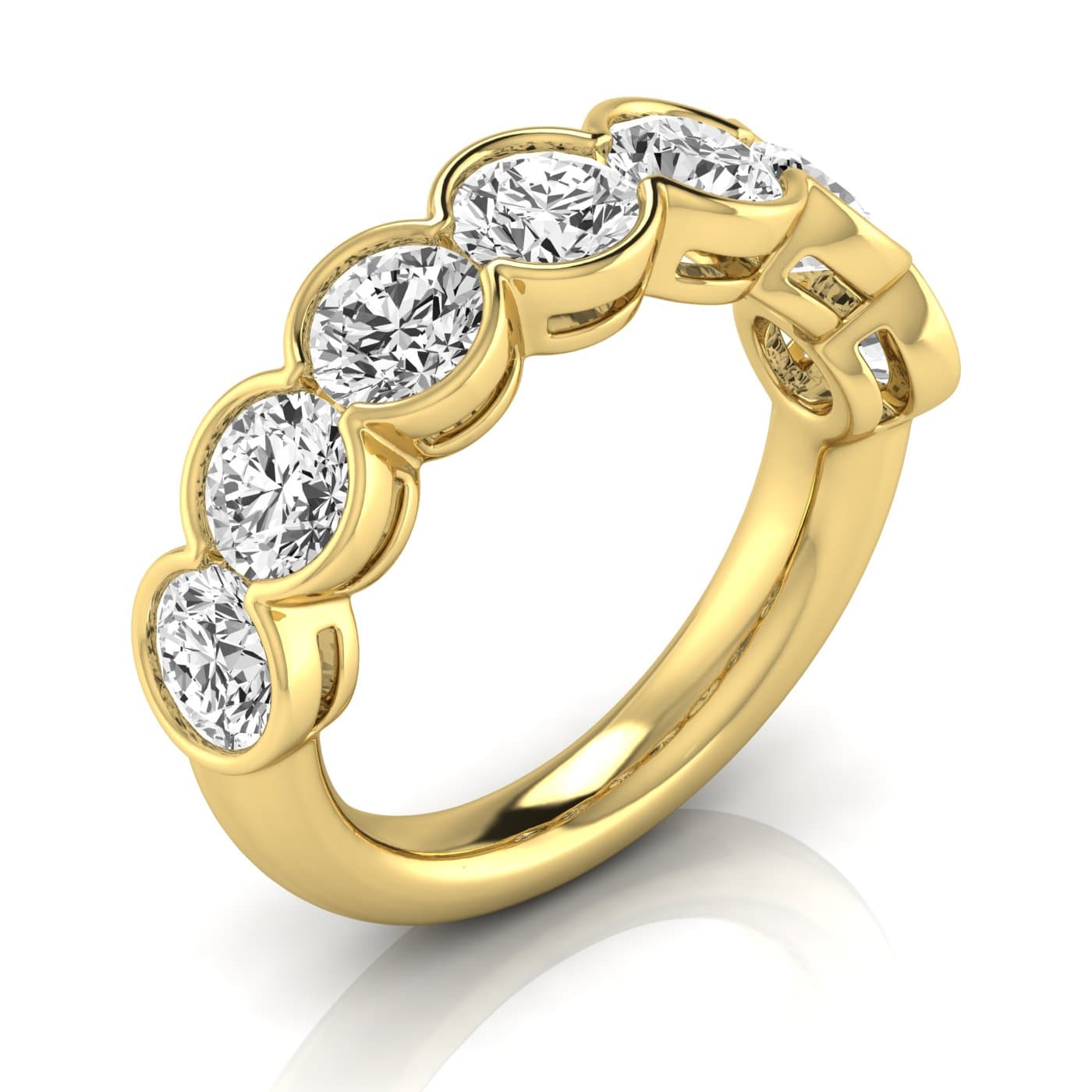1/2 Spread Round Diamond Wedding Band (3 1/2 ct. tw.), Front view in yellow gold