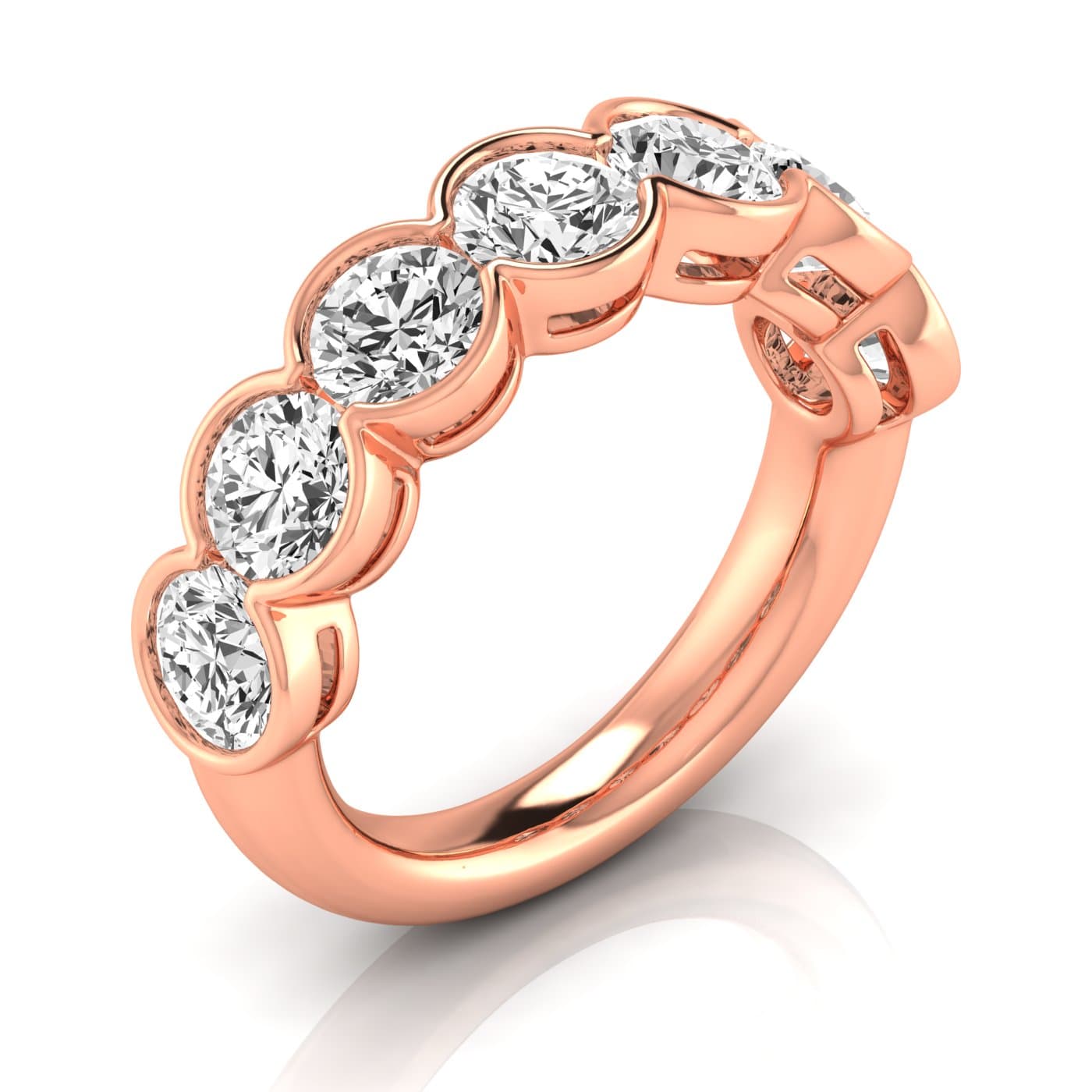1/2 Spread Round Diamond Wedding Band (3 1/2 ct. tw.), Front view in rose gold
