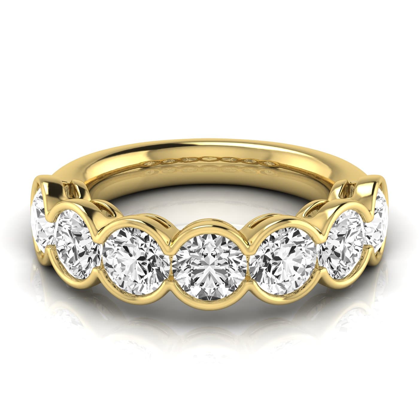 1/2 Spread Round Diamond Wedding Band (3 1/2 ct. tw.), Side view in yellow gold