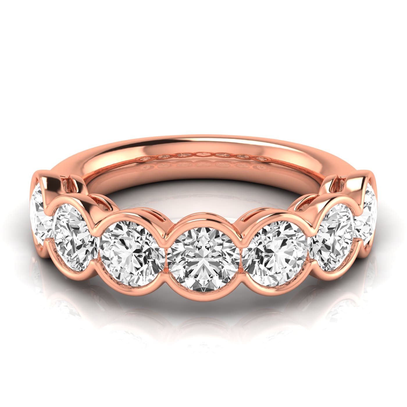 1/2 Spread Round Diamond Wedding Band (3 1/2 ct. tw.), Side view in rose gold