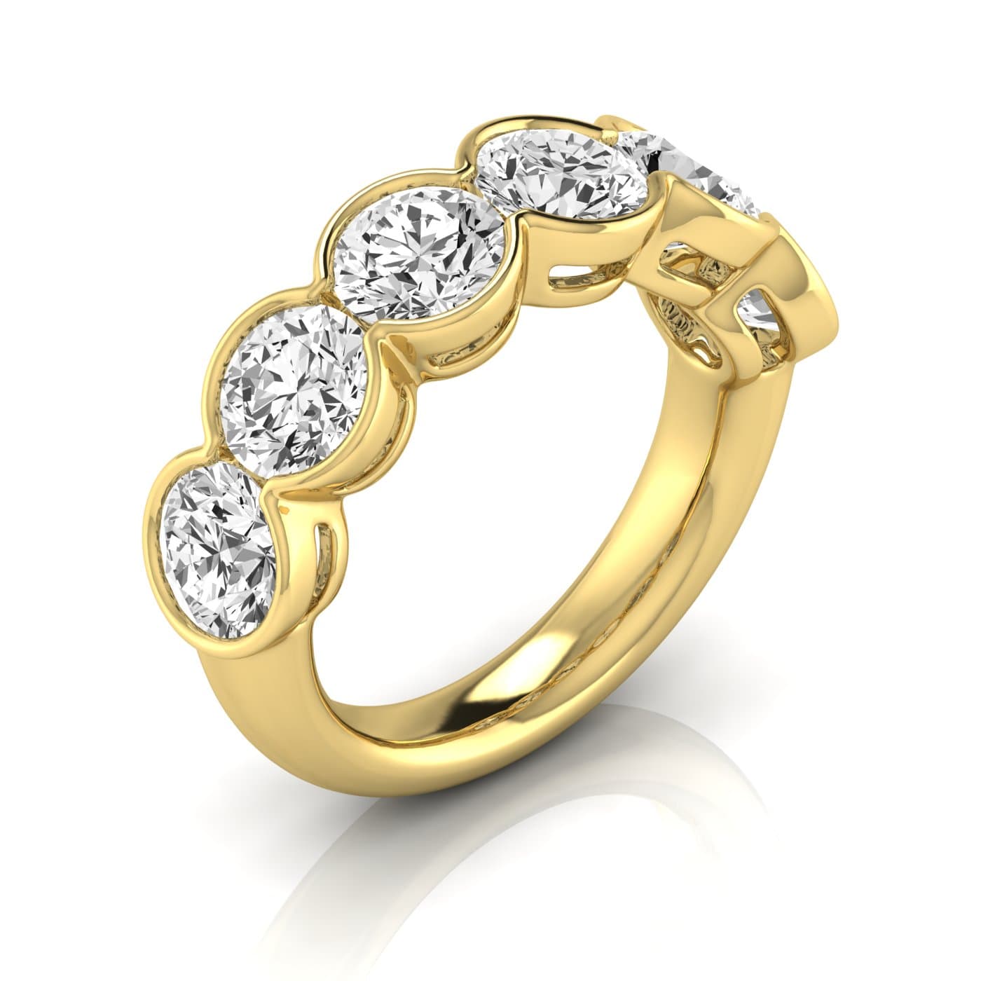 1/2 Spread Round Diamond Wedding Band (4 1/2 ct. tw.), Front view in yellow gold