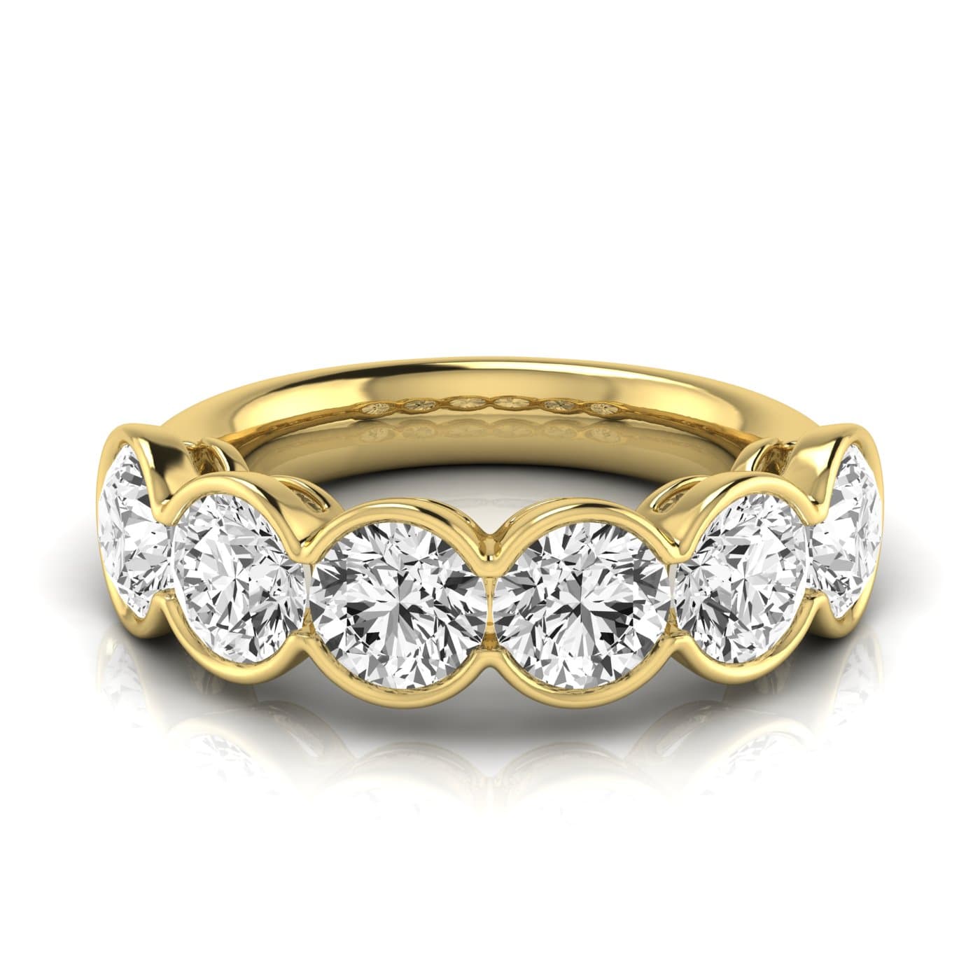 1/2 Spread Round Diamond Wedding Band (4 1/2 ct. tw.), Side view in yellow gold