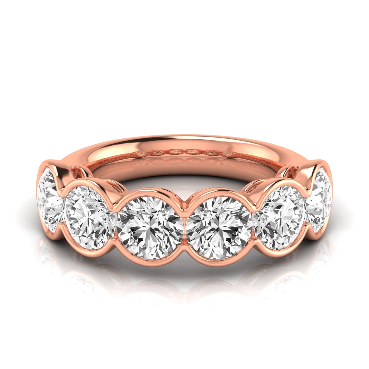 1/2 Spread Round Diamond Wedding Band (4 1/2 ct. tw.), Side view in rose gold