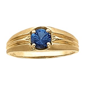 Men's Round Gemstone Ring — View 1