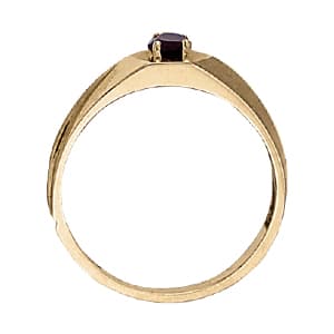 Men's Oval Gemstone Ring, Side view in white gold or platinum