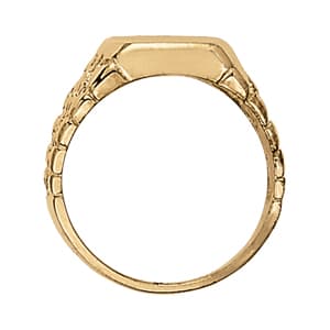 Men's Signet Ring, Side view in white gold or platinum