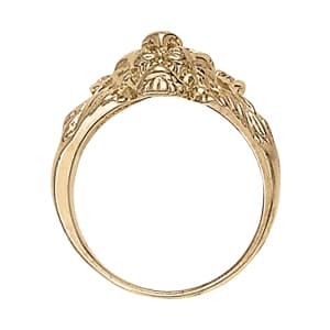Men's Lion's Head Ring, Side view in white gold or platinum