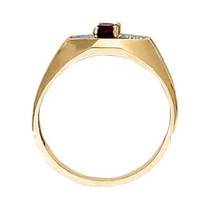 Men's Oval Gemstone Ring (0 ct. tw.), Side view in white gold or platinum