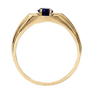 Men's Oval Gemstone Ring (0 ct. tw.), Side view in white gold or platinum